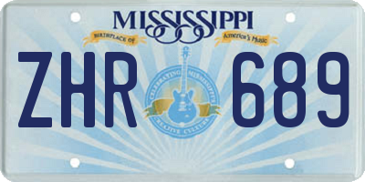 MS license plate ZHR689