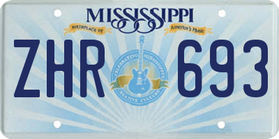 MS license plate ZHR693