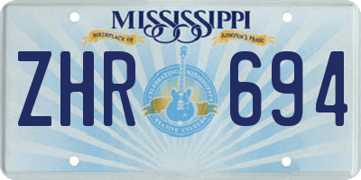 MS license plate ZHR694