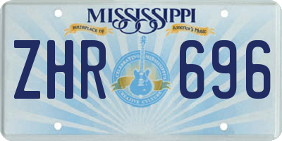 MS license plate ZHR696