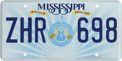 MS license plate ZHR698