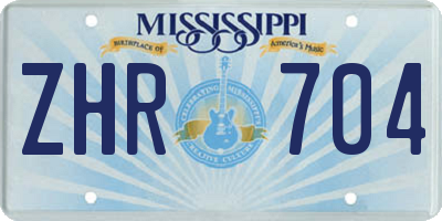 MS license plate ZHR704
