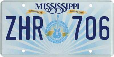 MS license plate ZHR706
