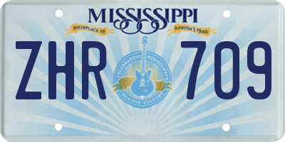 MS license plate ZHR709