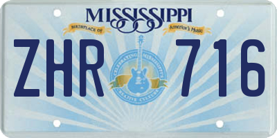 MS license plate ZHR716