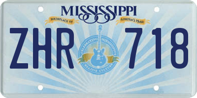 MS license plate ZHR718