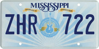 MS license plate ZHR722