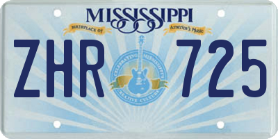 MS license plate ZHR725