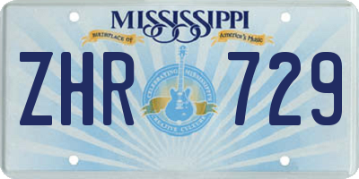 MS license plate ZHR729