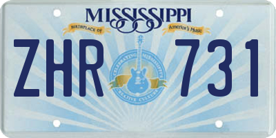MS license plate ZHR731