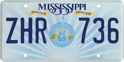 MS license plate ZHR736