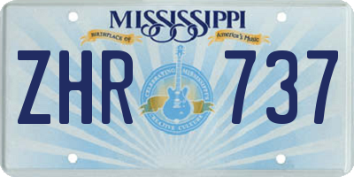 MS license plate ZHR737