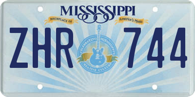 MS license plate ZHR744