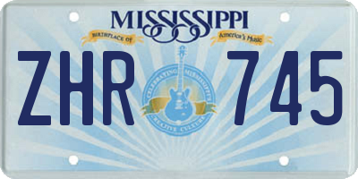 MS license plate ZHR745