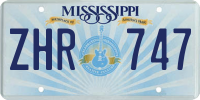 MS license plate ZHR747