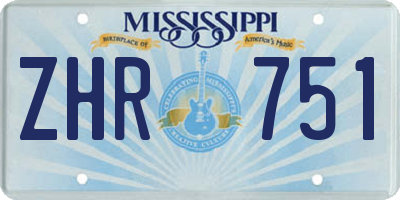 MS license plate ZHR751