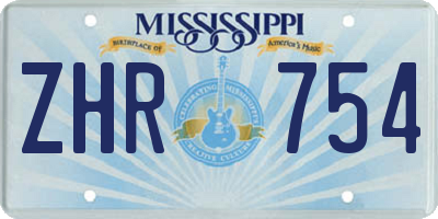 MS license plate ZHR754