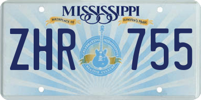 MS license plate ZHR755