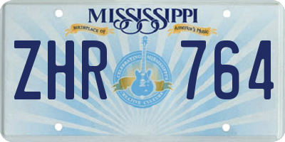 MS license plate ZHR764