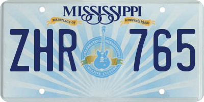 MS license plate ZHR765