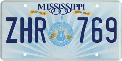 MS license plate ZHR769