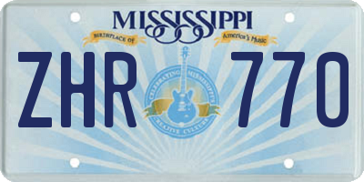 MS license plate ZHR770