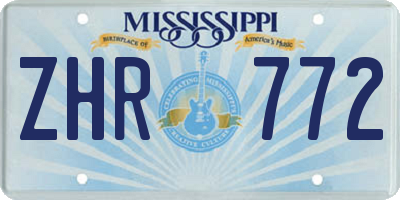MS license plate ZHR772