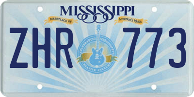 MS license plate ZHR773
