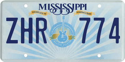 MS license plate ZHR774