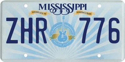 MS license plate ZHR776