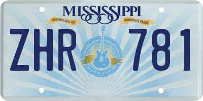 MS license plate ZHR781