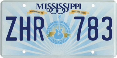MS license plate ZHR783