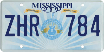 MS license plate ZHR784