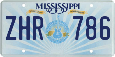 MS license plate ZHR786