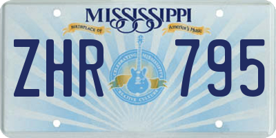 MS license plate ZHR795