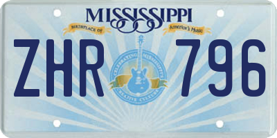 MS license plate ZHR796