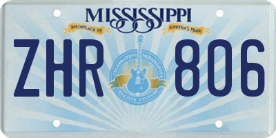 MS license plate ZHR806
