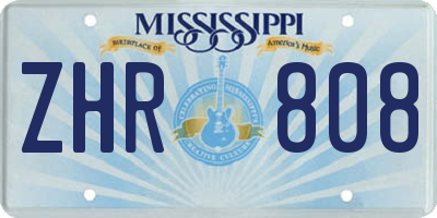 MS license plate ZHR808