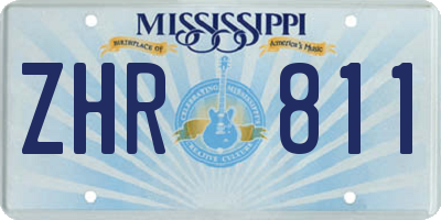 MS license plate ZHR811
