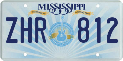MS license plate ZHR812