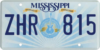 MS license plate ZHR815