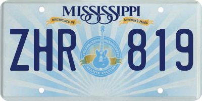 MS license plate ZHR819