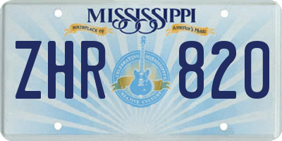 MS license plate ZHR820