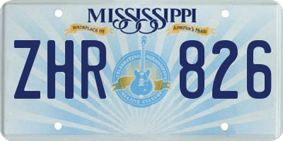 MS license plate ZHR826