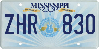 MS license plate ZHR830