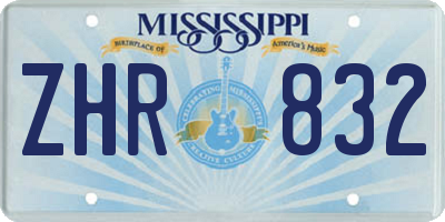 MS license plate ZHR832