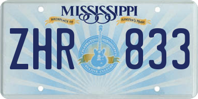 MS license plate ZHR833