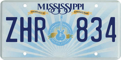 MS license plate ZHR834