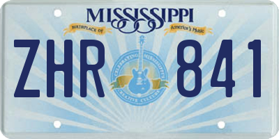 MS license plate ZHR841