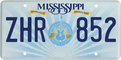 MS license plate ZHR852
